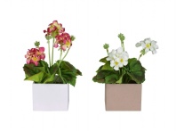   Цветочная композиция Герань маленькая, размер: высота 25 см, ширина 10см, материал: дерево,  РУЧНА