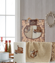 9642 Сал. METEOR махр. вафель. в короб. 30*50 (2 шт.) KAHVE