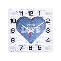   2525-1233 (в кор.10шт.) - Часы настенные"Denim Style" "Рубин", размер: 25*25см, материал: дерево, 