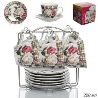   583489 Чайный набор 12пр., 220мл./F31-12MS/ металл. подст