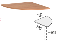 Рубин 42.13 БО Вставка угловая без опоры