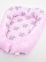   Кокон для малыша (гнездышко) Мишка с бантиком поплин