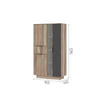 ДАЛЛАС ШК 02 Шкаф со стеклом (0,902х1,602х0,402) Каталог с ценами МК Диол в Касимове