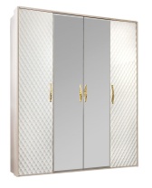 Lara Шкаф 4-х ств зеркалами из набора  Белый глянец