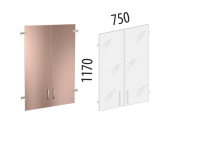 Альфа 64.38т Двери стеклянные тонированные 3 секции 750х1170