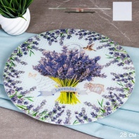   712797 (в уп.12шт.) - Блюдо для торта 28см. крутящееся / SL3011 DD132 / белая коробка 719534