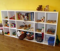   Детский стеллаж для игрушек и пособий ДСТ-Н секции 30*30