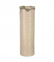   35617 (в кор.28 шт.) - Ваза настольная Земфира, бежевая, глянец (без упаковки)										