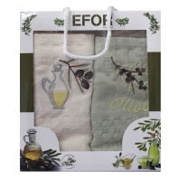 N0207 Набор кухонных салфеток EFOR (2шт) (45*65) оливки/сосуд