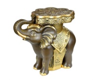   23813 (в кор.2шт.) - Сувенир-подставка "Слон №10", коричневый, золото, высота 340мм, (Без упаковки